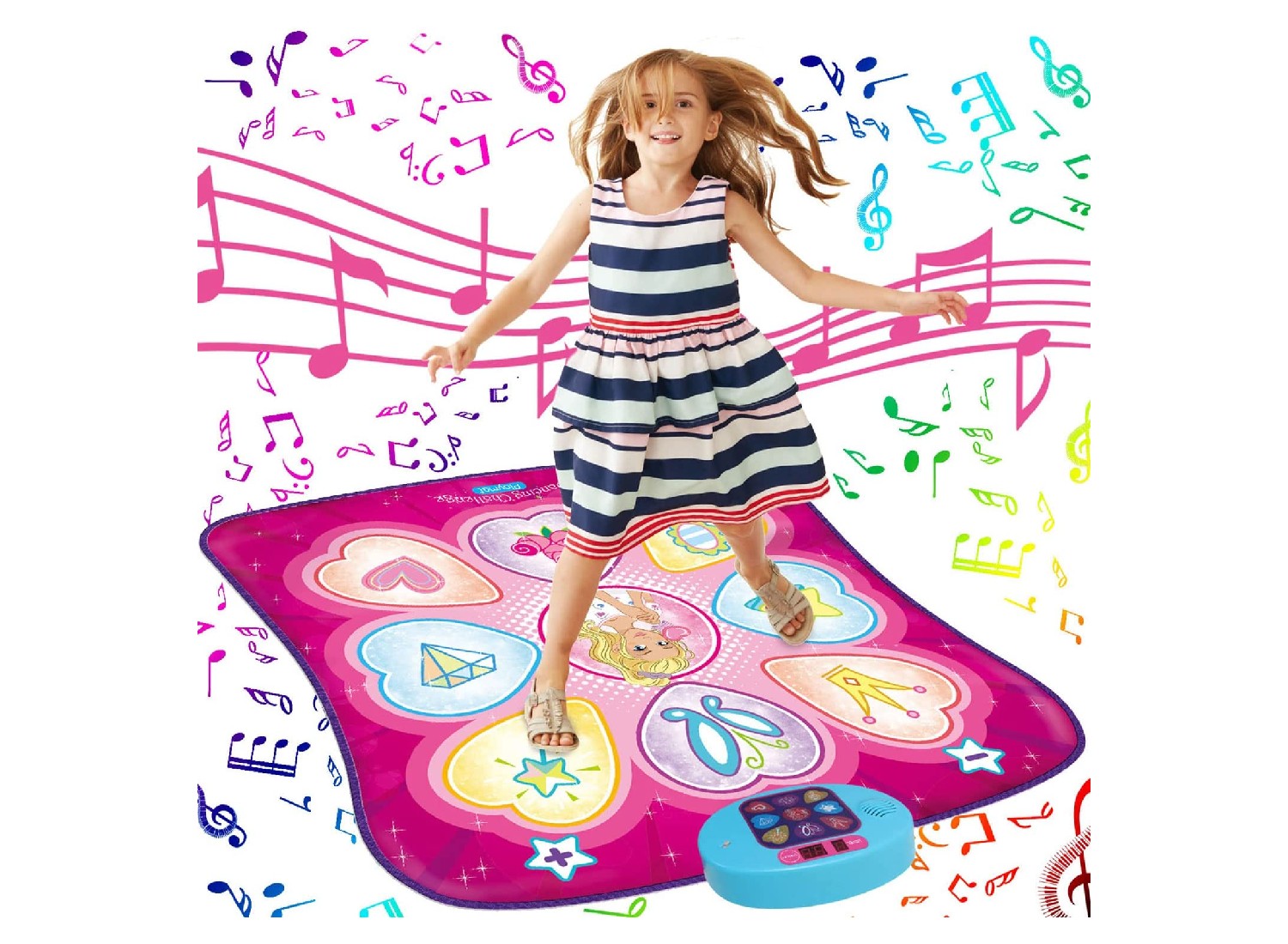Kids Dance Mat Gift Toys for Girls Boys Anti-Slip Animal Dancing Mat for Kids Ages 3 4 5 6 7 8 9 10+ Year Old Girls Dance Pad 3 Built-in Music Adjustable Volume Dance Playmat with 3 Levels 