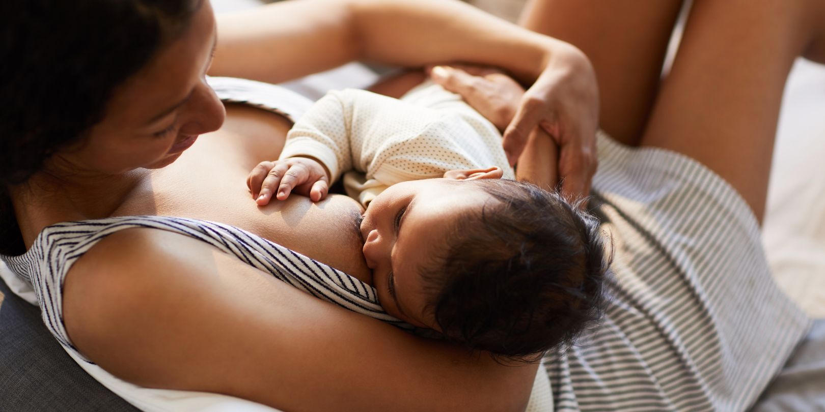 Mother Breastfeeding Baby in Comfortable Position