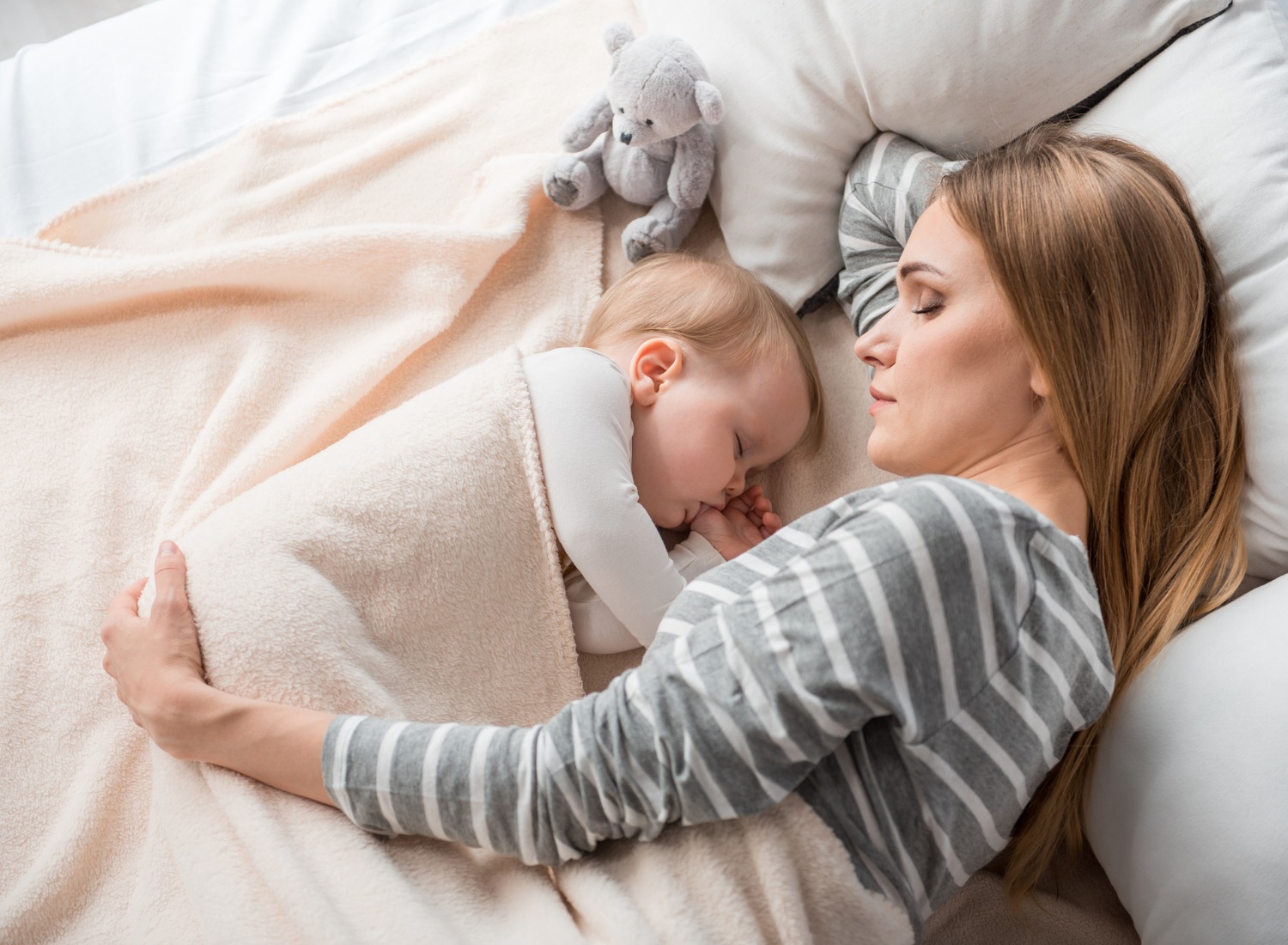 Mom and baby sleeping