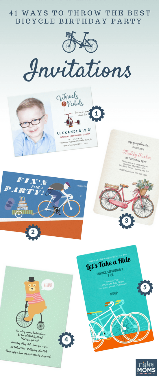 Bicycle Birthday Party Invitation Ideas - MightyMoms.club