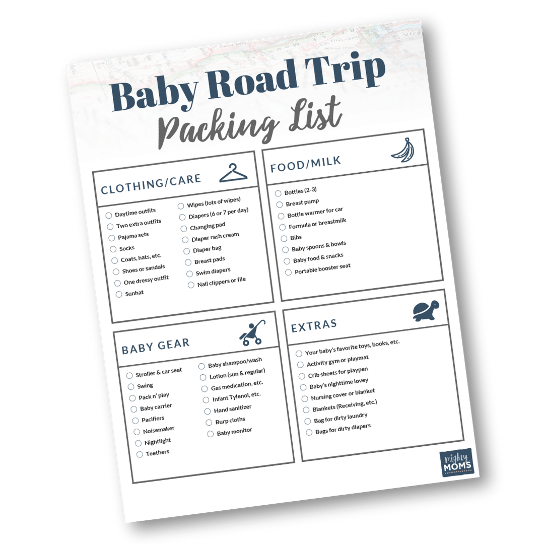 a free baby packing list for the sleep deprived traveling parent