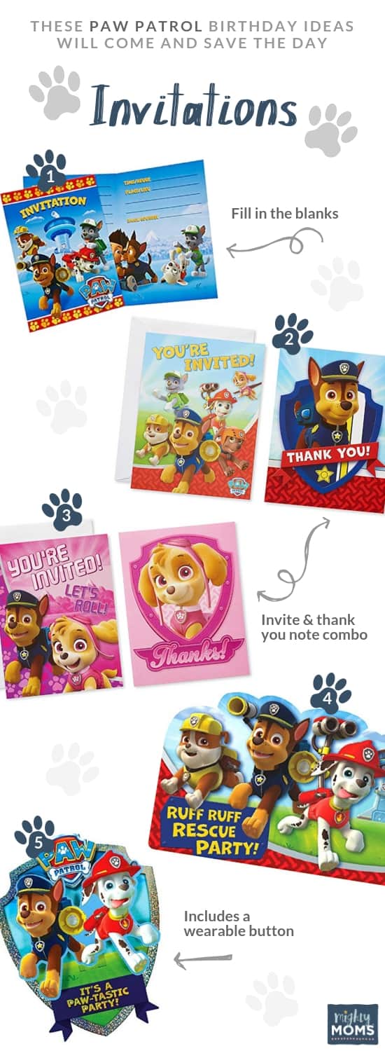 Paw Patrol Birthday Party invitation ideas - MightyMoms.club