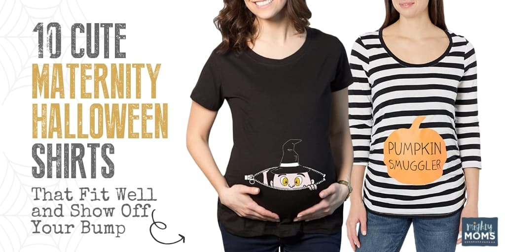 10 Cute Maternity Halloween Shirts That Fit Well and Show Off Your Bump •