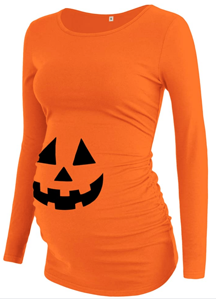 Printify Exhausted Pregnant Chick Shirt, Cute Maternity, Pregnant Shirt for Halloween Heather Orange / S